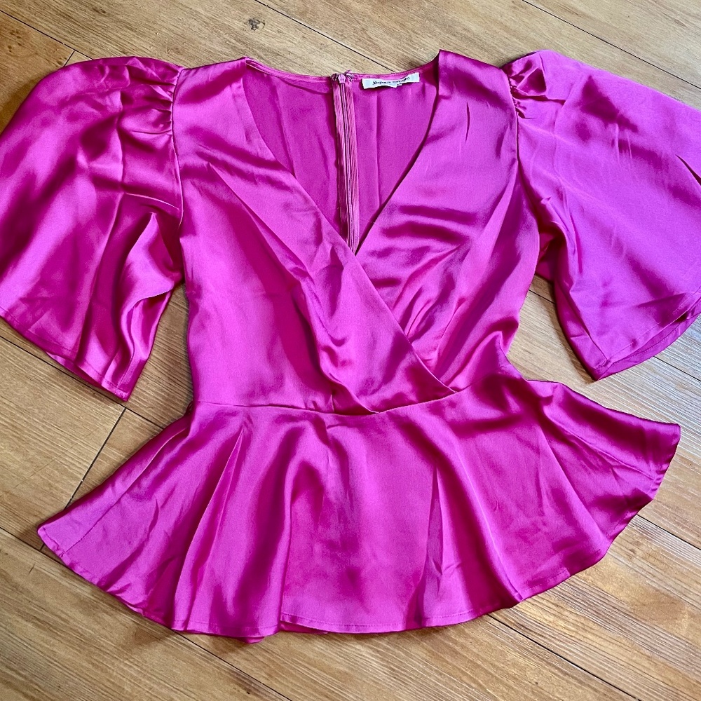 Jealous Tomato satin bell sleeve top